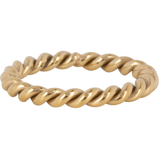 Charmin’s Goudkleurig Gedraaide Ring Staal 3mm R1439