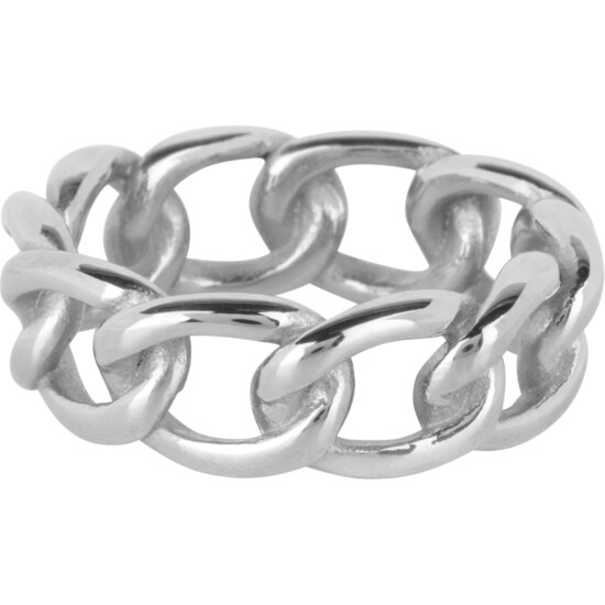 Charmin's Gourmet Schakel Ketting-ring Staal R1374