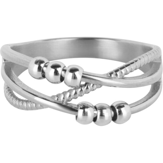 Charmin's Gedraaide Ring Balletjes Anxiety Fidget Staal R1360
