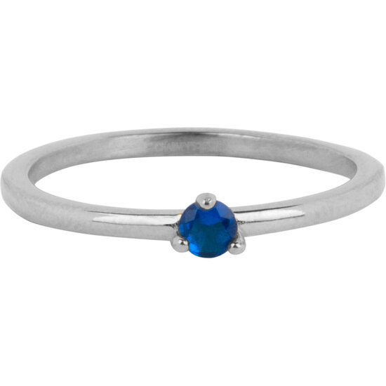 Charmins Dreieck-Solitärring Blauer Stein Stahl R1304