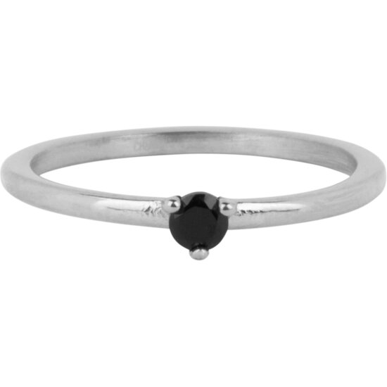 Charmins Dreieck-Solitärring Schwarzer Steinstahl R1298