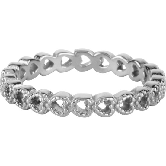 Charmin’s Valentijn Love Row of Hearts Shiny steel R1288