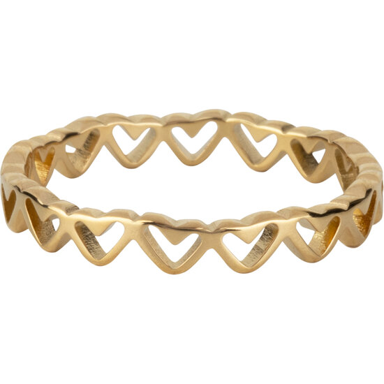 Charmin’s Valentijn Love Open Hartjes Shiny Goldplated R1287