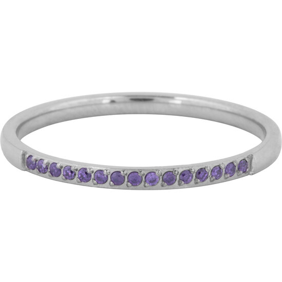 Charmin’s Stalen Stapelring Small Alliance Paars-Lavendel Crystals R1258