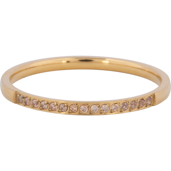 Charmin’s Goudkleurige Stapelring Small Alliance Champagne Crystals R1255