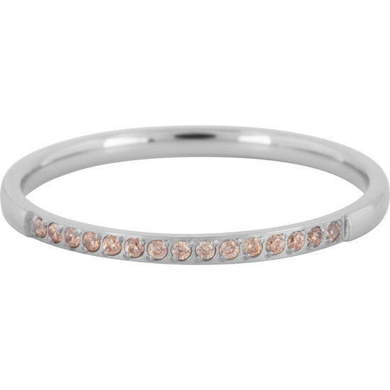 Charmin’s Stalen Stapelring Small Alliance Champagne Crystals R1254