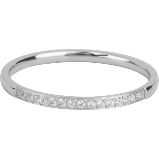 Charmin’s Stalen Stapelring Small Alliance White Crystals R1252
