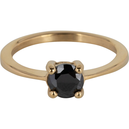 Charmin’s Classic Princess Black Ring Goud R1195