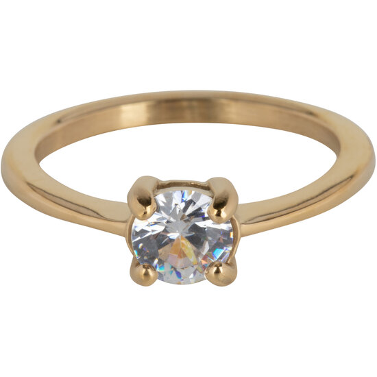 Charmin’s Classic Princess White Ring Goud R1193