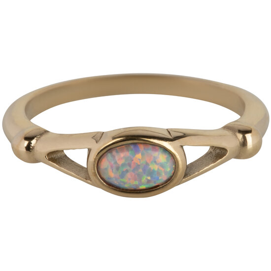 Charmin’s Ovale Elegante Ring met Opaal Edelsteen Goud R1154