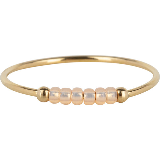 Charmin's R1139 Anxiety Ring Palm Light Peach Pink Goldplated 