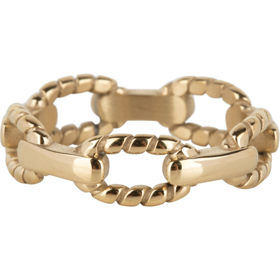 Charmin’s Ring R1120 Navy Knot Chain IP Goldplated
