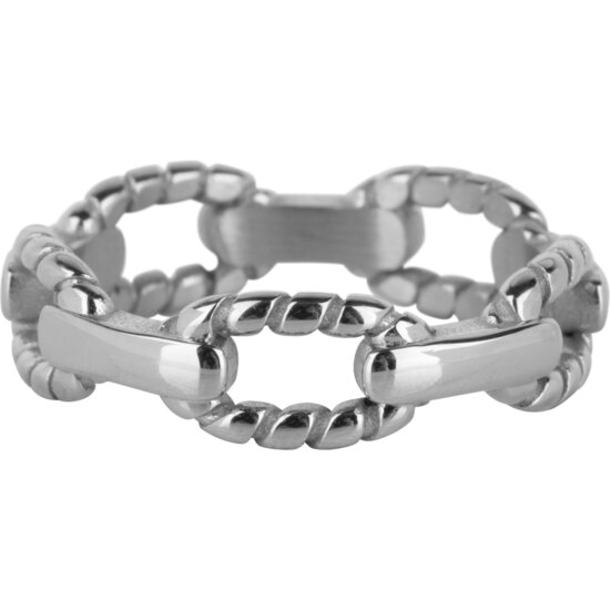 Charmin’s Ring R1119 Navy Knot Chain Staal