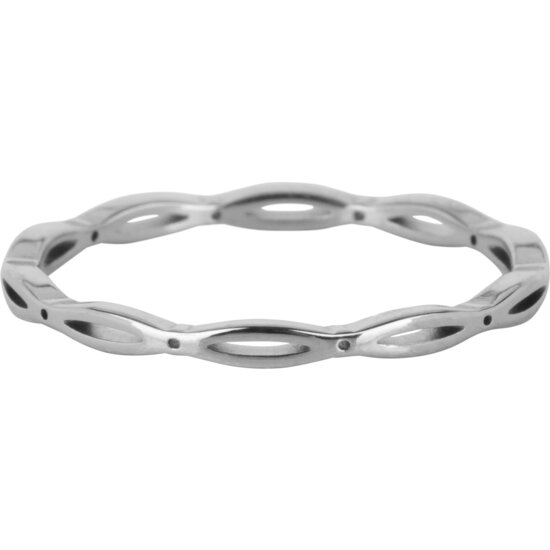 Charmin's Ring Open Gladde Ovaaltjes Staal R1111 