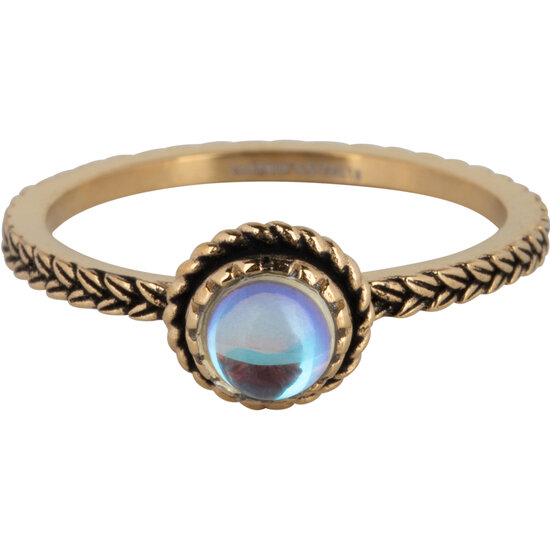 Charmin's ring R1102 Birthstone June Moonstone Stone Goldplated Iconic Vintage