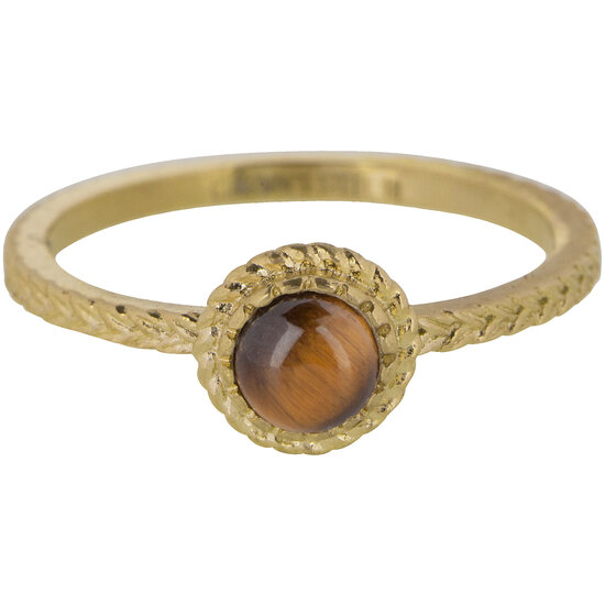 Charmin's ring R1081 Iconic Vintage Tigereye Stone Gold