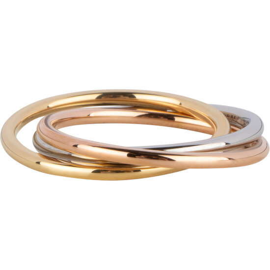 Charmin's Trinity Rolling Anxiety Fidget Ring Roségold-Stahlfarben schmal R1645