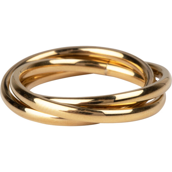 Charmin's Trinity Rolling Anxiety Fidget Ring Goudkleurig R1066 