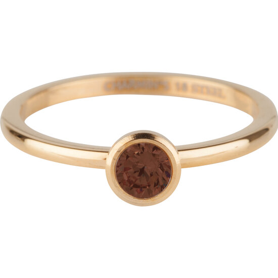 Charmin's ring R1044 Stylish Bright Gold Brown