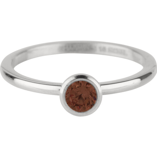Charmin's ring R1043 Stylish Bright Steel Brown