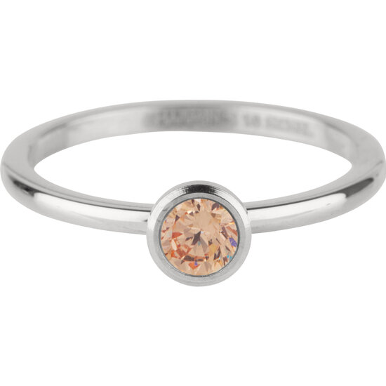 Charmin's Ring Birthstone November Bruine Champagne Kristal Staal Iconic R1041