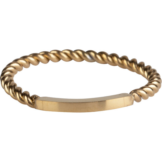 Charmin’s basisring R1030 Gedraaid met een Plaatje Goldplated 