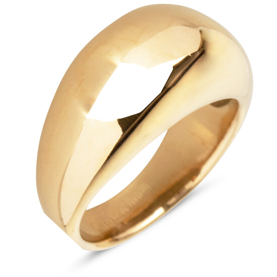 Charmin's Gold-Colored Chunky Ring with Round Shape Steel R994 - Full and Feminine