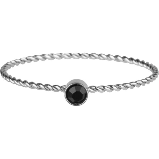 Charmin's Gedraaide Birthstone Ring Zwarte Cristal R948