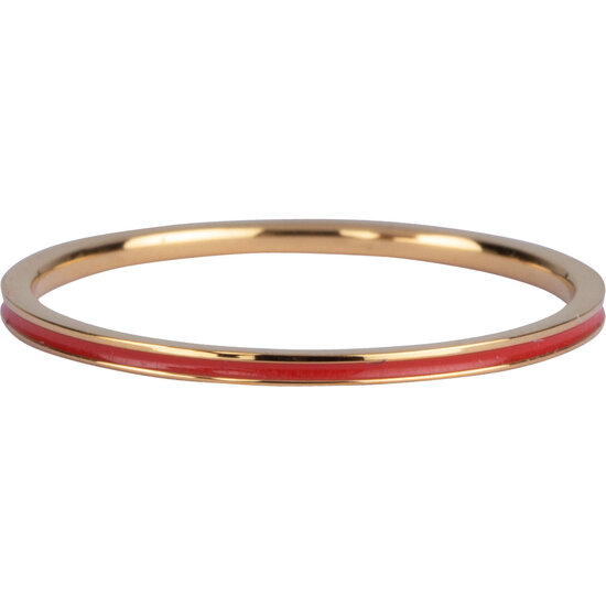 Charmin's Smalle Ring Petite Coraal Rood Emaille Goudkleurig R929 