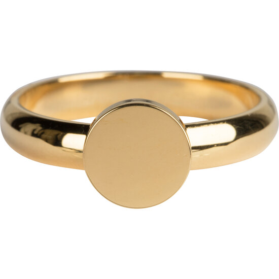 Charmin’s goudkleurige stapelring R827 Pudgy Seal Ring Round goldplated staal