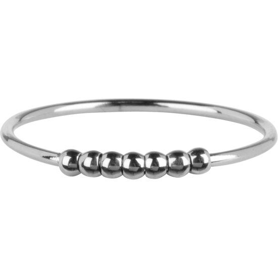 Charmin's Anxiety Ring Smal met 7 kleine balletjes Shiny Steel R776/KR90