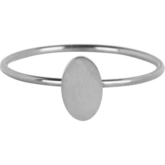 R718 Minimalist Oval Shiny Steel