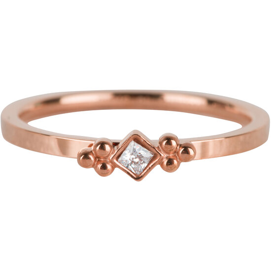 R617 Royal Square Rose Gold Steel Crystal CZ