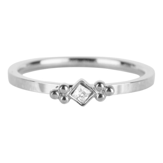 R615 Royal Square Shiny Steel Crystal CZ
