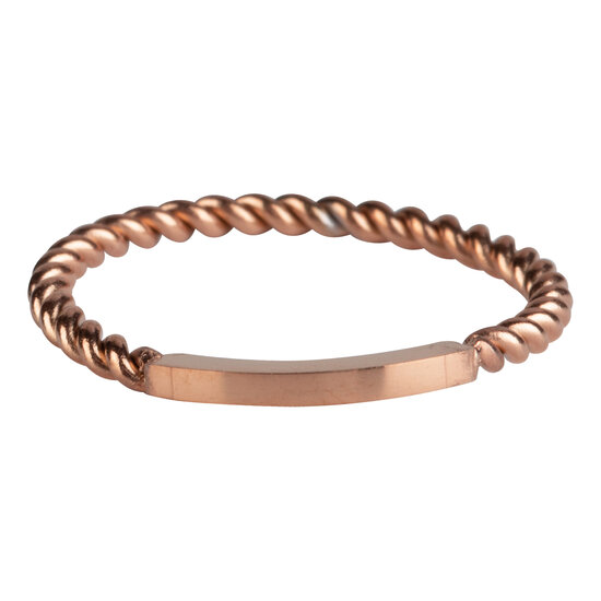 Charmin’s basisring R1031 Gedraaid met een Plaatje Rosegoldplated 