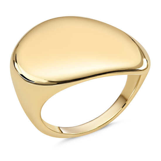 Charmin's Gold-Colored Chunky Ring with Diagonal Ball Steel R1800 – Powerful and Elegant