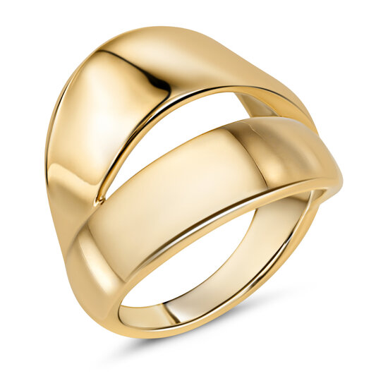 Charmin's Gold-Colored Chunky Ring with Double Ribbons Steel R1798 – Playful and Stylish