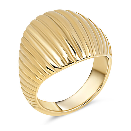Charmin's Gold-Colored Chunky Ring with Vintage Ball Shape R1796 – Classic and Bold