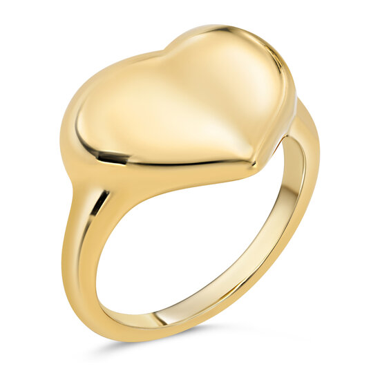 Charmin's Gold-Colored Chunky Ring with Heart Shape Steel R R1772 – Loving and Tough
