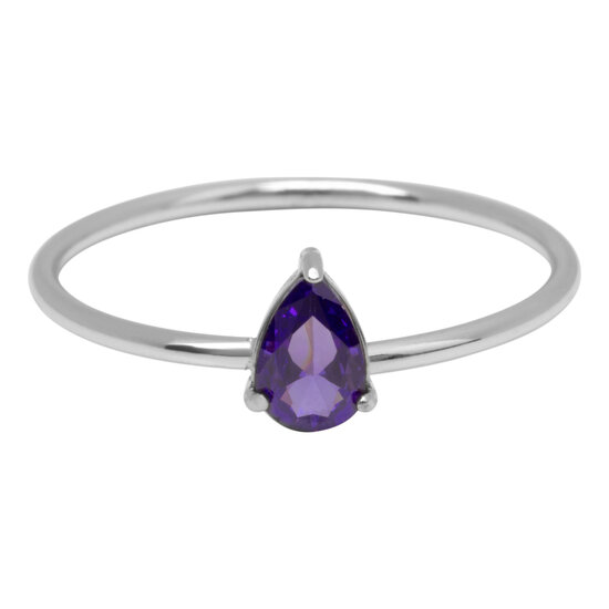 Charmin's Steel Ring with Teardrop Purple Crystal Stone R1737 – Dreamy Design