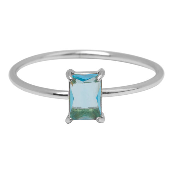 Charmin's Steel Ring Rectangular Light Blue Stone R1719 – Icy Shine
