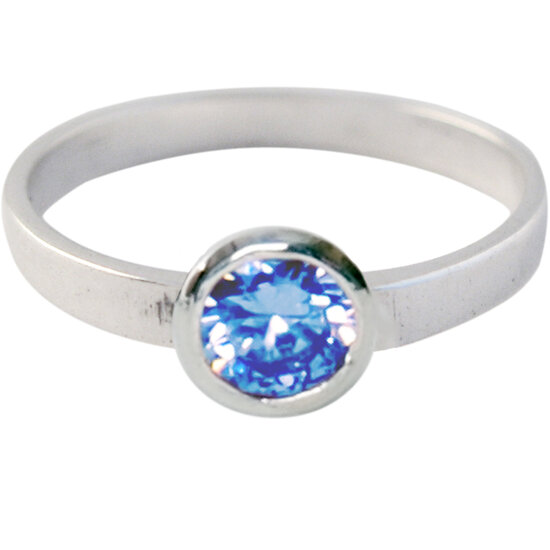 Ring KR04 'Round Diamond' Baby Blue