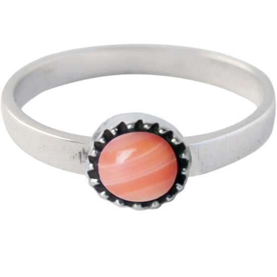 Ring KR07 'Natural Stone' Pink Jade