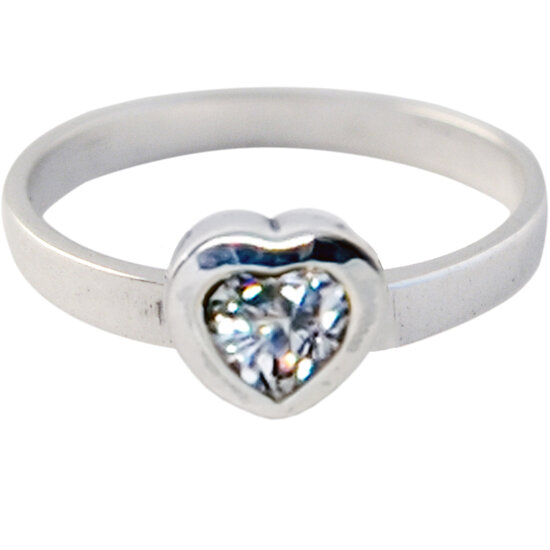 Ring KR09 'Crystal Love' White