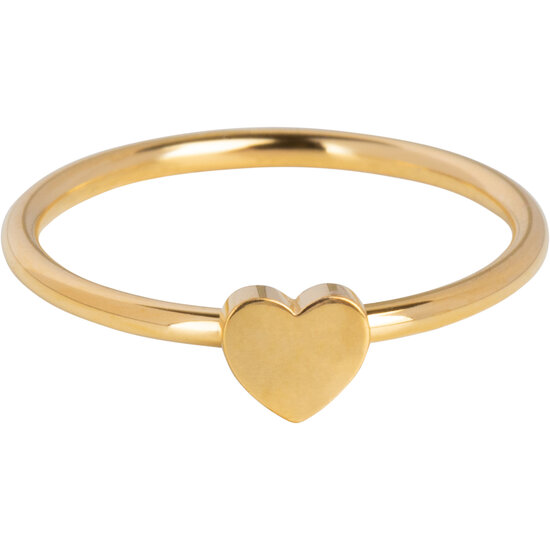 Charmins Ring Goudkleurig Mini Hartje Staal KR137  