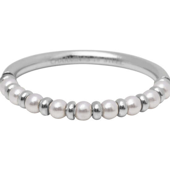 R1667 Anxiety Palm Small Staal & Parel Ring