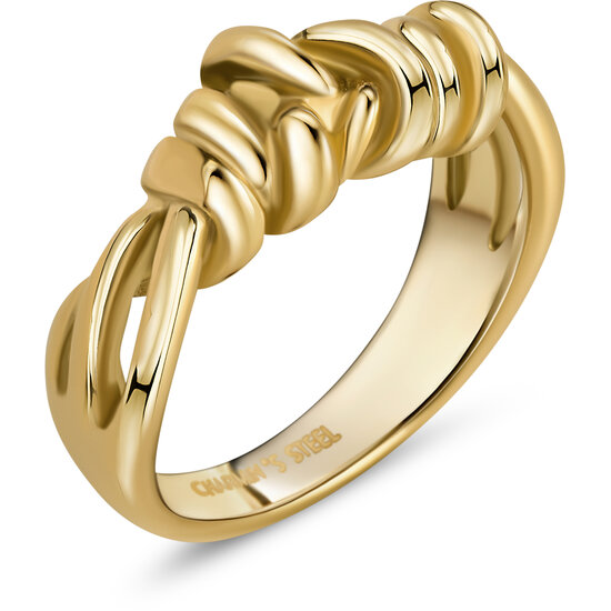 Charmin's Gold-Tone Chunky Ring with Three Lines Playfully Wrap Around the Ring R1844.