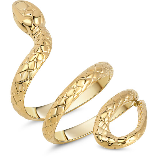 Charmin's Gold-Colored Chunky Snake Ring R1848 – Big and Powerful.