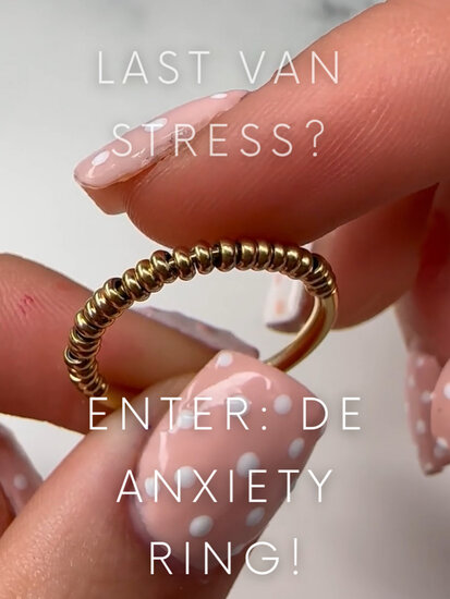 R1666 Gold-Colored Anxiety Palm Small with Steel Balls