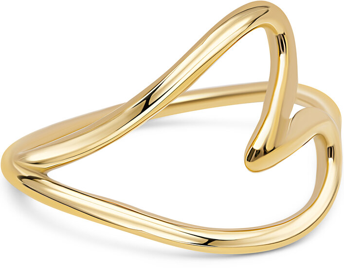 Charmin's Gold-Tone Chunky Ring with Heart Shape Steel R R1768 – Elegantly contours to your finger.